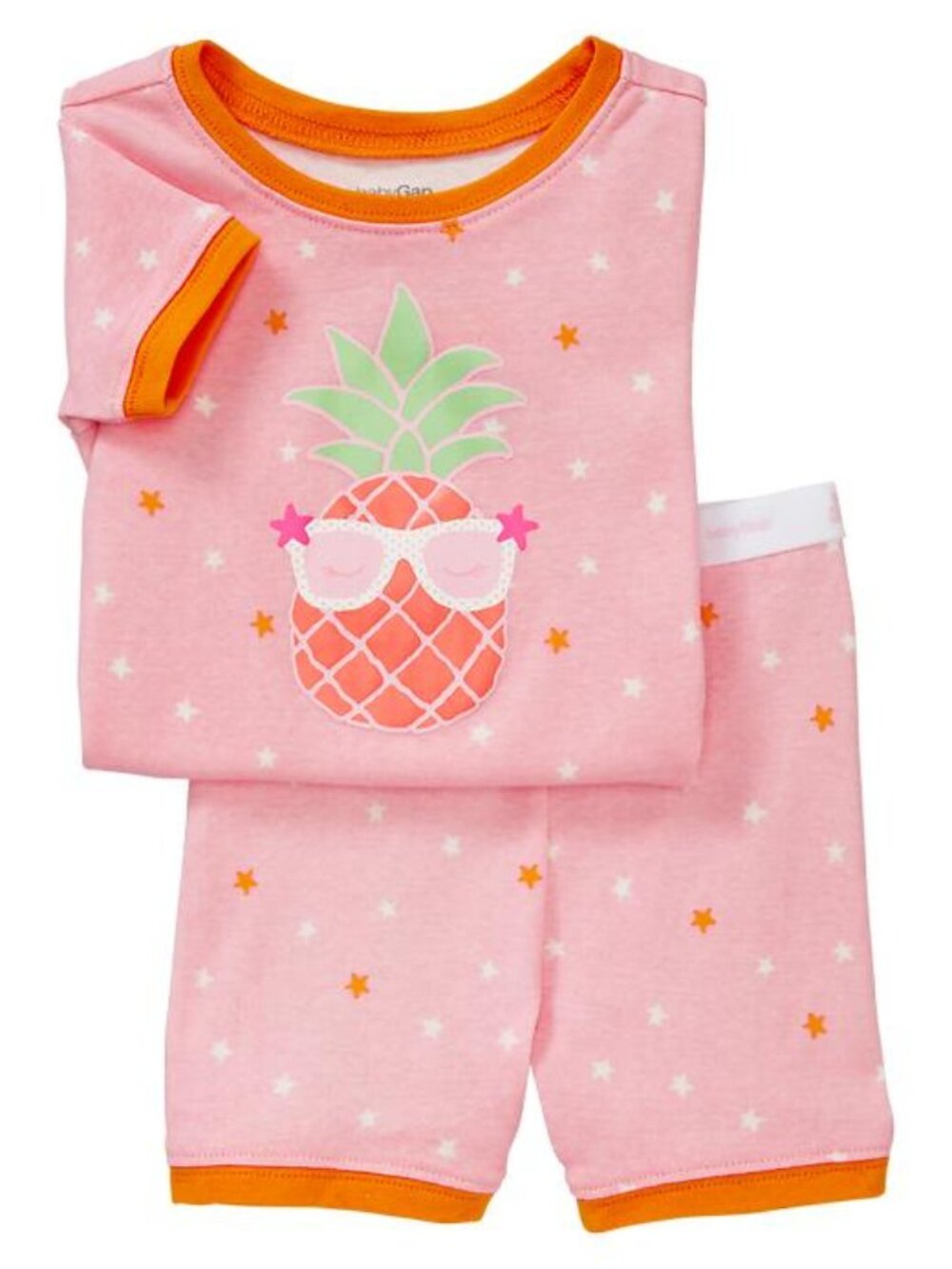 12-18 NWT Pineapple stars pajamas Baby Gap new summer shorty set pjs